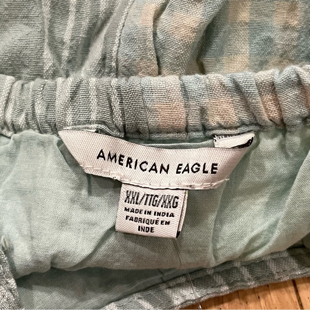 NWT American Eagle Outfitters Green & White Sleeveless Linen Dress - Women’s XXL - Picture 3 of 7